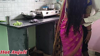 Hot Bhojpuri Cultured Aunty Got All the Water From Her Hot Pussy Taken Out in the Kitchen by Her Stepbrother's Stepson