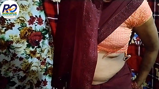 Desi Indian Bhabhi fully naked, got her pussy fucked and got her ass masturbated from behind, Hindi hot saree removed and naked