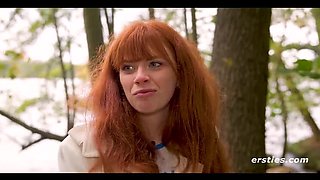 Hot Redhead Jessie Fingers Her Shaved Pussy - Intense Solo Masturbation