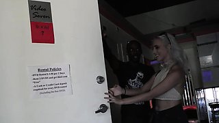 Gloryhole Slut Cadence Lux Sucks Black Cock