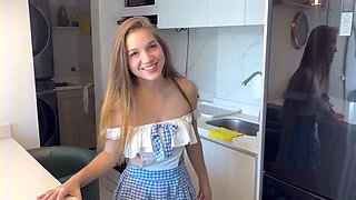 YOUNG MAID FUCKS HER BOSS BECAUSE SHE'S HORNY