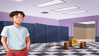 SummertimeSaga - Jerking Off In College Toilet Stall With Girl