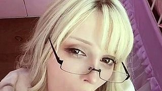 Amateur blonde girlfriend homemade blowjob and handjob