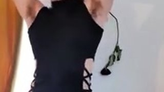 Pretty Little Iris Flashing In Sexy Long Dress