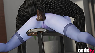 Widowmaker - First Day Secretary Job Ends with Boss BBC Anal - Overwatch 3D Porn