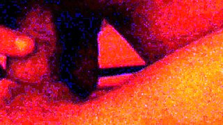 Small titted brunette teen fingering on the bed