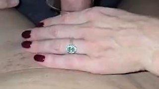 I test out vibrators on my clit while he pumps his cock until he cums into a glass and I swallow his load